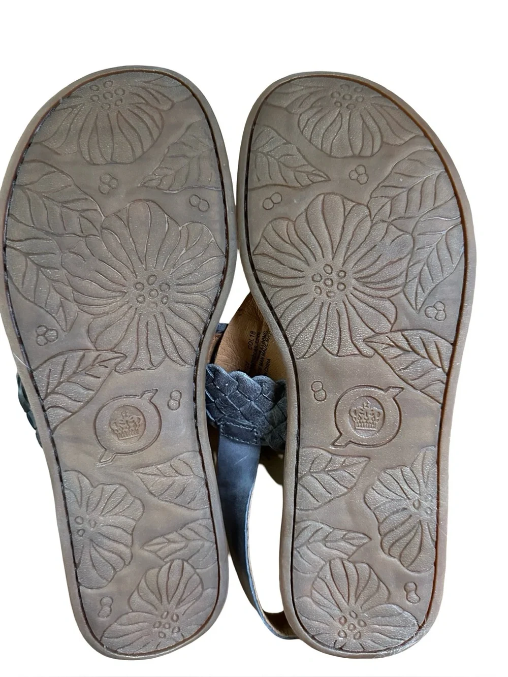 NWT Born Leather Braided Thong Sandal Gray Sz 9 - Picture 7 of 8